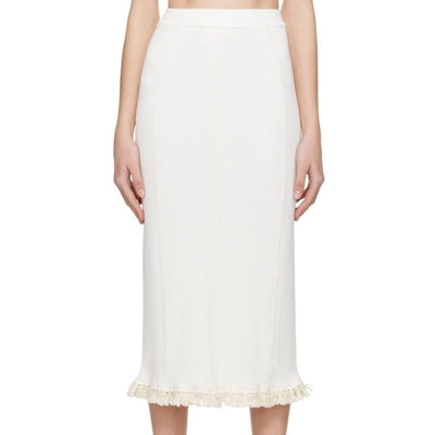 Acne Studios Ribbed Cream Midi Skirt Size XS