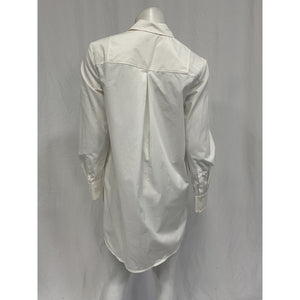 Rebecca Taylor Long Sleeve White Cotton Bib Blouse Size 0