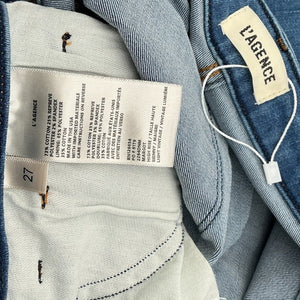 L'Agence Cropped Skinny Blue Margot Denim Jeans Size 27