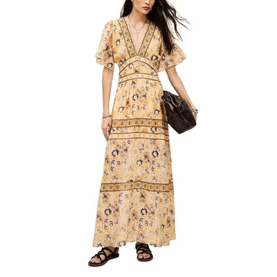 Ba&sh Printed Multicolor Alia Maxi Dress Size XS