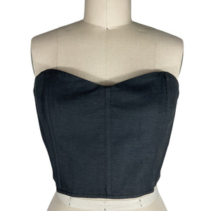 L'Academie Sleek Black Ember Bustier Top Size M NWT