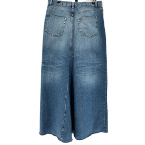 Reformation Distressed Blue Tazz Maxi Skirt Size 30