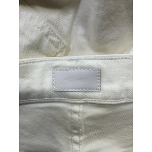 Mother The Hustler Ankle White Cotton Fray Denim Jean Size 31