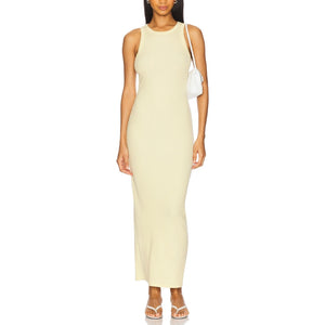 Sprwmn Ribbed Butter Racer Maxi Dress Size XS