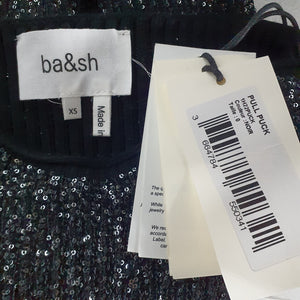 Ba&sh Sequined Black Puck Strapless Size XS Top NWT