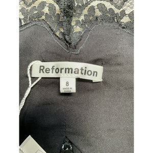 Reformation 'Josefina' Black Linen Top Size 8