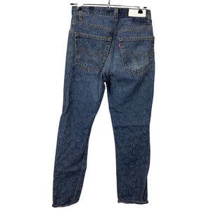 Re/Done Floral Indigo Dai Blue 70s Straight Size 25 (2) Jeans