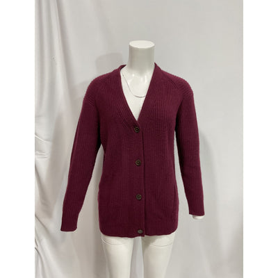 Vince Oversize Wool & Cashmere Red V Neck Cardigan Size XS