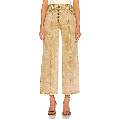 Ulla Johnson Vintage Wash Green Billie Denim Jeans Size 0