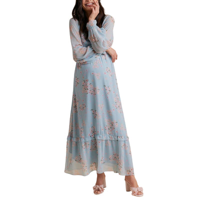 Hatch Floral Blue Smocked Empire Maxi Dress Size L