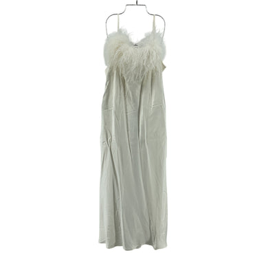 Sleeper Feathered White Boheme Slip Dress Size XL