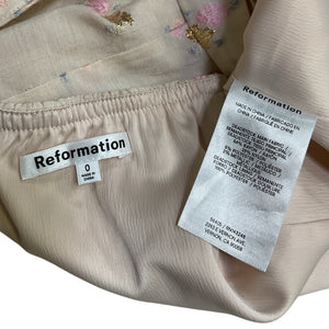 Reformation Embroidered Cream Azalea Corset Top Size 0