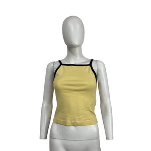 Dôen 'Angie' Yellow Cotton Ringer Tank Top Size S