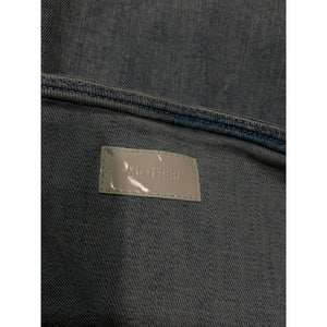 Mother 'The Ruffle' Blue Mini Raw Edge Denim Skirt Size 28