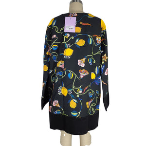La Doublej Printed Textured Cotton Black Tunic Size Large Top NWT