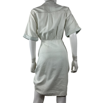 Veronica Beard Ruched Blue Hensley Shirtdress Size 4