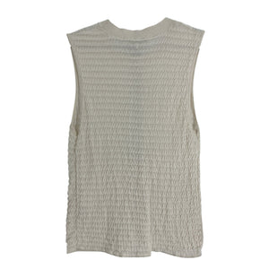 Frame Smocked Beige Crewneck Sweater Tank Size M