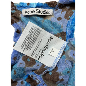 Acne Studios Textured Blue Brown Evanita Crop Top Size S
