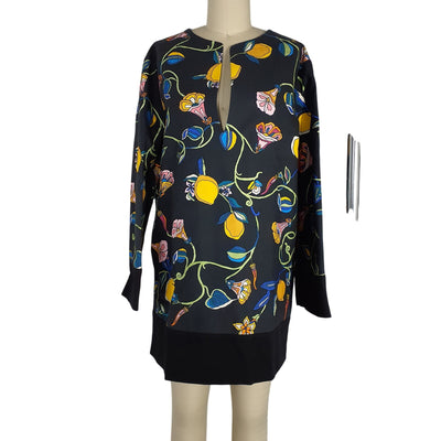 La Doublej Printed Textured Cotton Black Tunic Size Large Top NWT