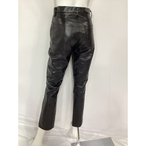 Agolde Recycled Leather 'Riley' Black Long Pant Size 25