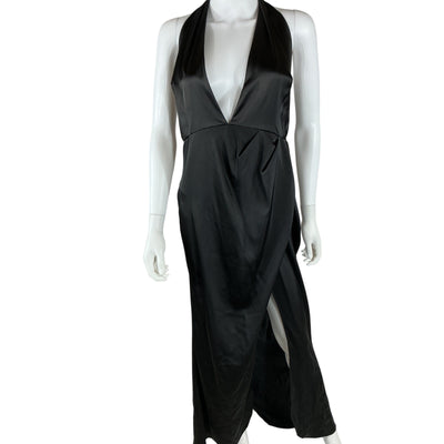 Nookie Satin Black Stella Gown Size L