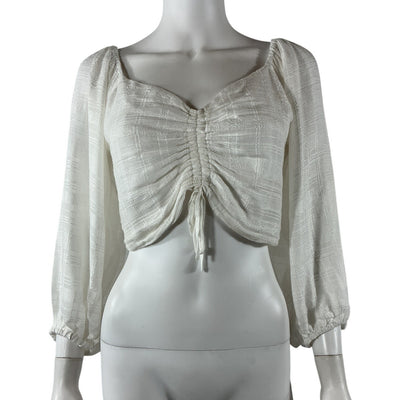 L Space Ruched White Farryn Blouse Size S / P