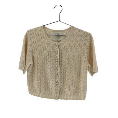 Reformation Cable Knit Beige Claire Size XS Cashmere Blend Cardigan