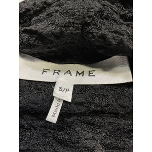 Frame 'Mesh' Black Lace Turtleneck Top Size S