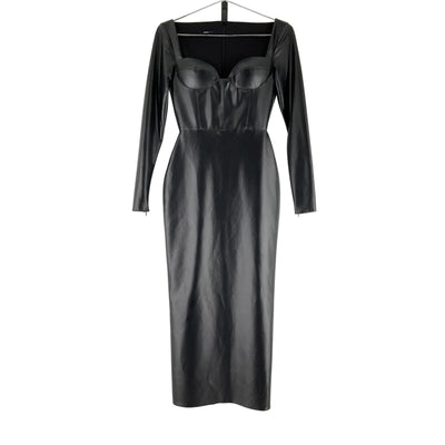 Alex Perry Sleek Black Blade Sweetheart Cup Dress Size US 2/ UK 6