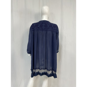 Roller Rabbit Lucknow Blue Cotton Serafina Tunic Size L