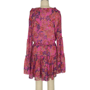 Misa Los Angeles Floral Pink Leeva Size M Dress