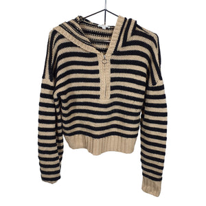 For Love & Lemons Striped Beige Elyse Size M Hoodie