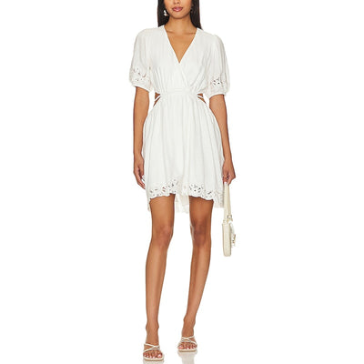 Astr The Label 'Haylen' White Linen Dress Size L