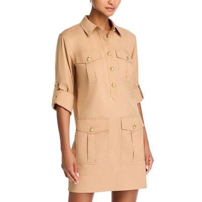 Veronica Beard Utility Tan Saude Shirt Dress Size 2