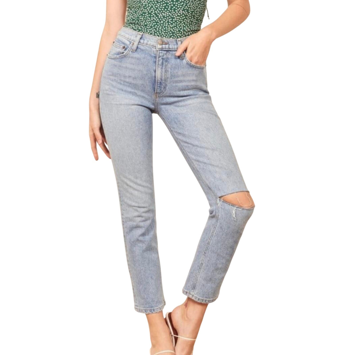Reformation High Rise Montego Destroyed Liza Size 29 Denim Jeans