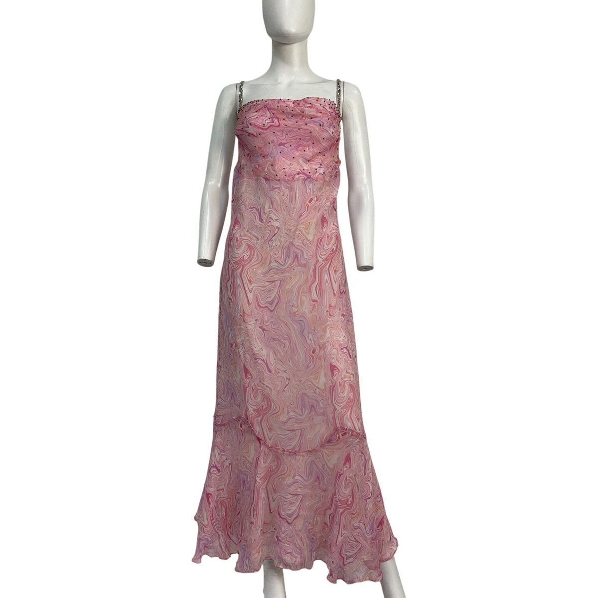 LoveShackFancy Marbled Pink Cookie Midi Dress Size 8 NWT