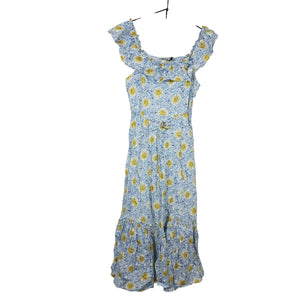 Rixo Printed White Blue Mauve Midi Size UK 8 / US 4 Dress