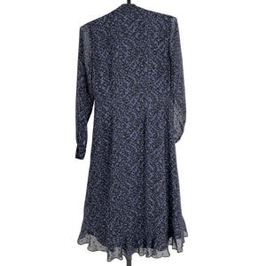 Mikael Aghal Elegant Purple Ruffle Front Midi Dress Size 0