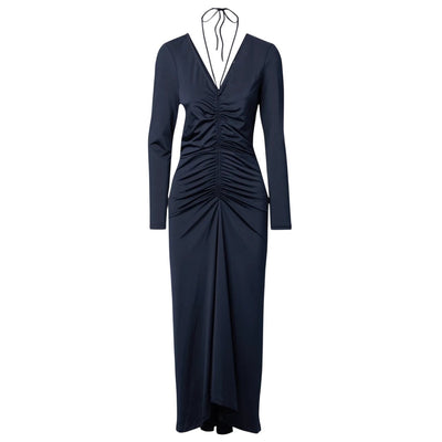 Veronica Beard Ruched Midnight Blue Gilbert Midi Dress Size 12