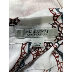 Allsaints 'Leni Leticia' White Voile Shirt Size 4