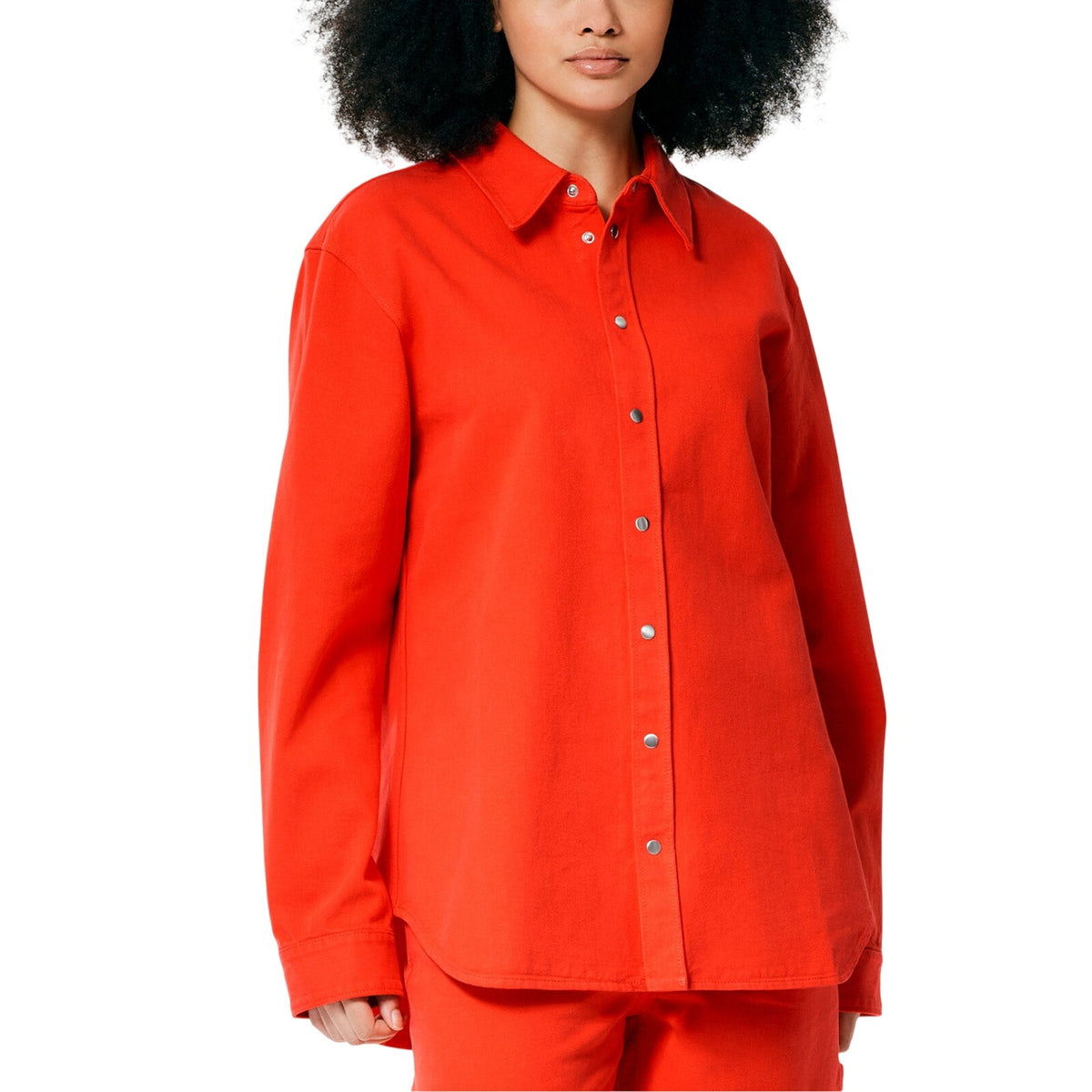 Tibi Twill Red Easy Shirt Size S