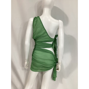 Tularosa 'Ina' Mini Wrap One Shoulder Green Dress Size XS