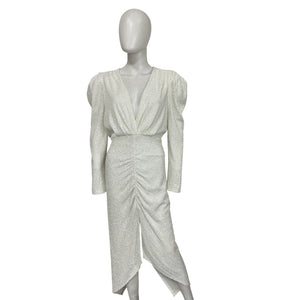 Ronny Kobo Sequined White Astrid Size M Dress