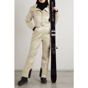 Cordova 'The Courmayeur' Tan Belted Quilted Ski Suit Size S