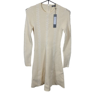 Lela Rose Embroidered Ivory Fit And Flare Size XS Dress NWT