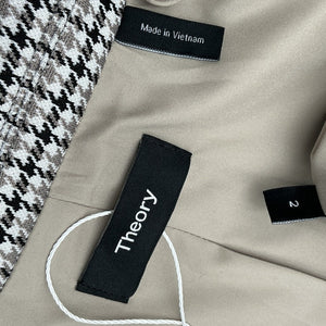 Theory Stretch Multicolor Houndstooth Blazer Size 2