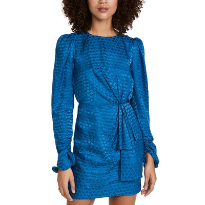 Saloni Textured Monarch Blue Debbie Dress Size 4