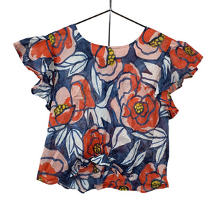 Finley Floral Bluepink Rosey Roses Size S Top