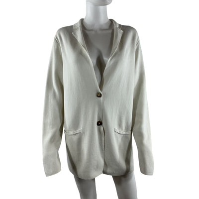 Falconeri Refined Ivory Two Button Lapel Blazer Size S