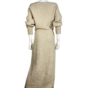 Line & Dot Ribbed Tan Alta Dress Size L